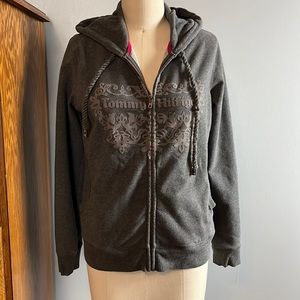 Tommy Hilfiger dark gray hooded sweatshirt